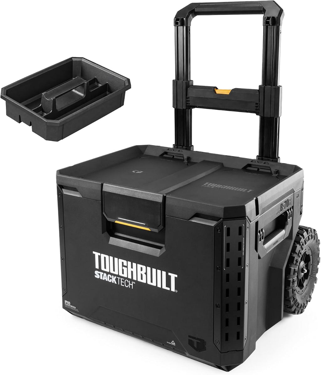 ToughBuilt StackTech Rolling Tool Box with 9-Inch Wheels, 250 lb Capacity
