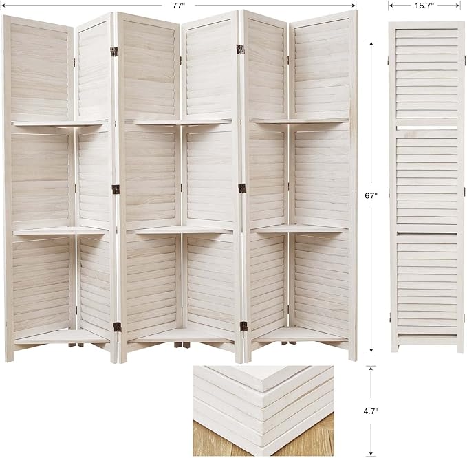 Partition Room Dividers, Folding Wood Privacy Screen
