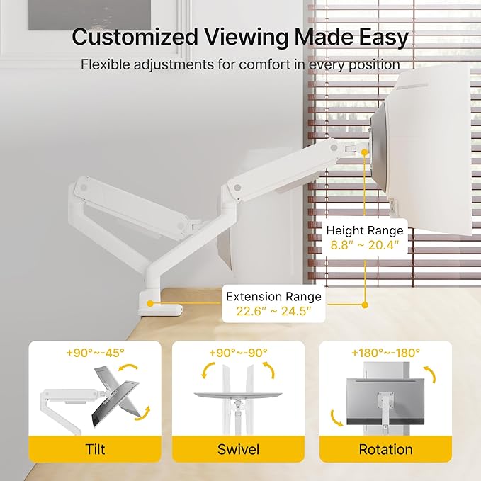 monTEK Single Monitor Arm with USB