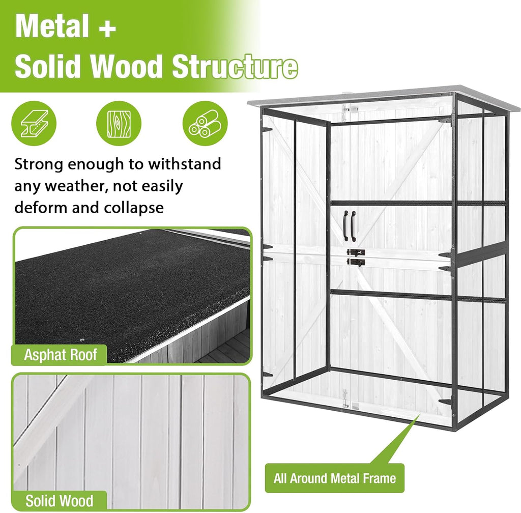 gutinneen outdoor storage cabinet durable metal frame and shown in use