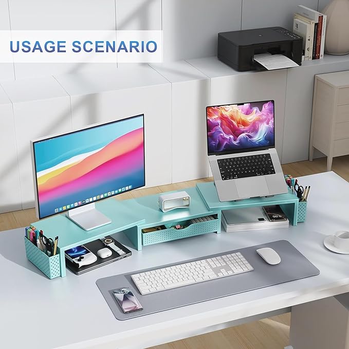 gianotter Dual Monitor Stand Riser, Desk Organizer
