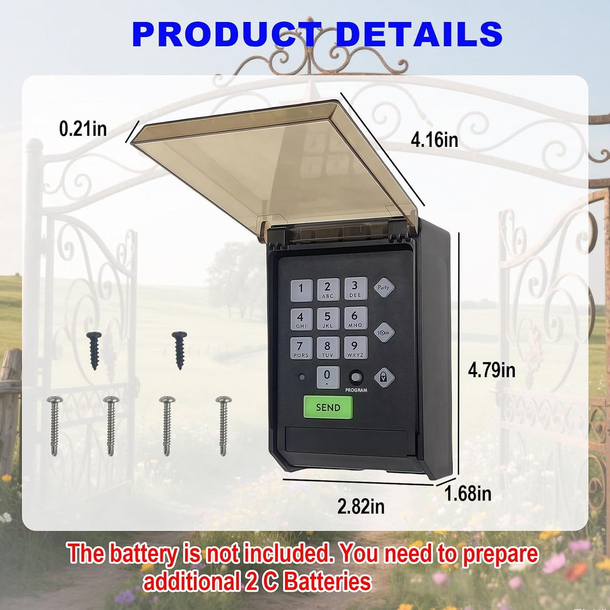 gh ost gate opener keypad axwk wireless waterproof shown in use