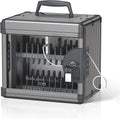 24 Slots Cell Phone Locker for Classroom with Key, Portable Mobile Phone Storage Box with Handle & Charging Hole, Phone Lock Box Wall Mounted for School (Black, 24 Slots)