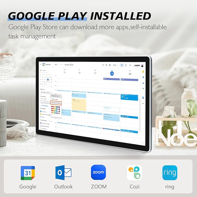 Large Touchscreen Monitor Digital Electronic Calendar, Downloadable APP