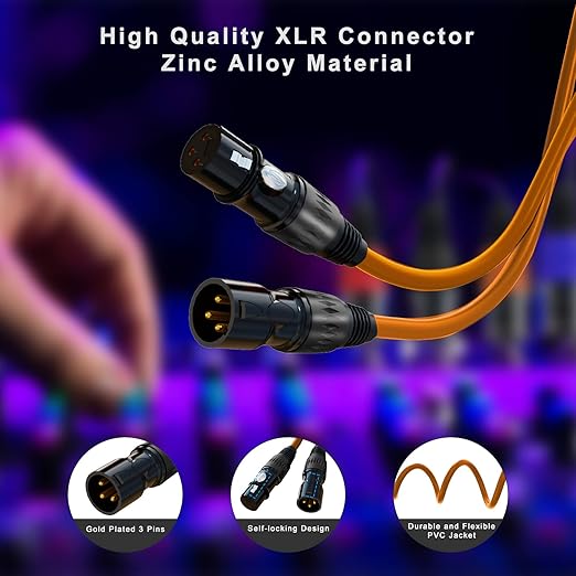 AuxLink XLR Cables, Microphone Cable 3ft 10 Pack, XLR Male to Female