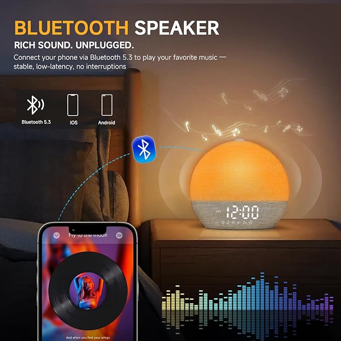 Geuuap Sunrise Alarm Clock White Noise Sound Machine