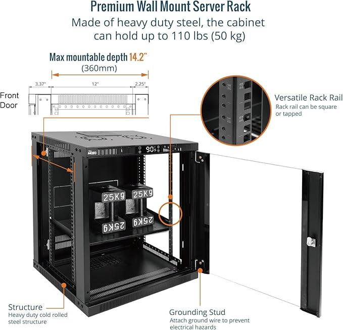 Tecmojo 12U Wall Mount Rack