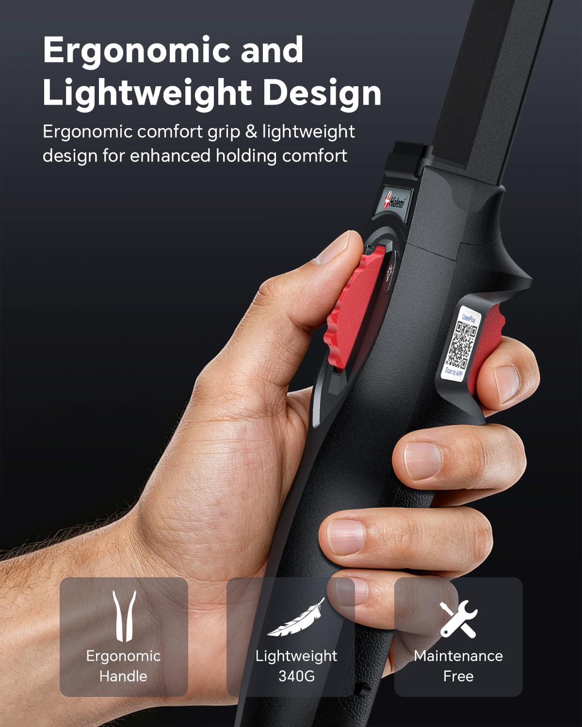 2-way articulating borescope, phone endoscope camera with light showing dimensions