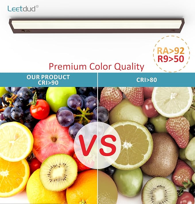 Leetdud Under Cabinet Lighting Plug in or Hardwired Built-in Dimmer, 32 Inch 16W