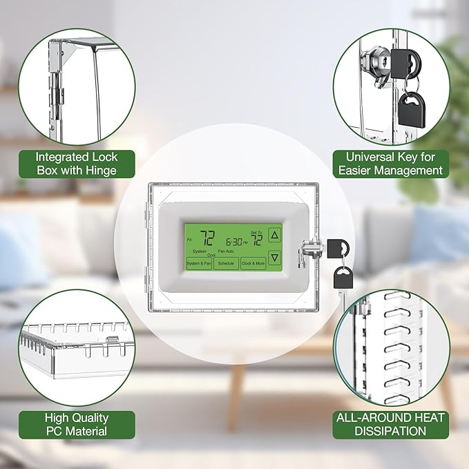 AUURIO 6 PCS Upgraded Thermostat Lock Box