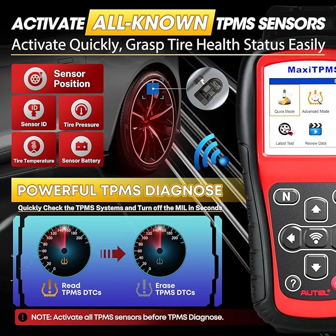 2026 Autel MaxiTPMS TS508WF KIT TPMS Programming Tool, WiFi Ver. of TS508K (4PCS)