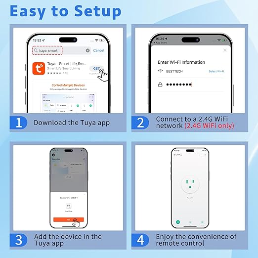 WiFi Smart Outlet Plug with Remote, Compatible with Alexa and Google Home via (2 Sets)