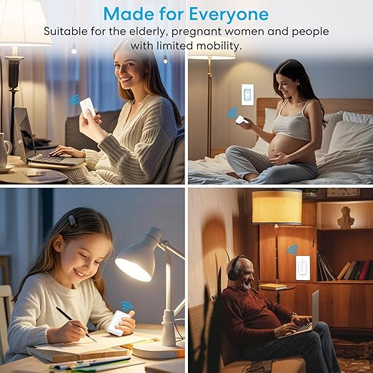 LoraTap 656ft Wireless Wall-Switch: Remote Control Outlet 3 Pack — Lights &