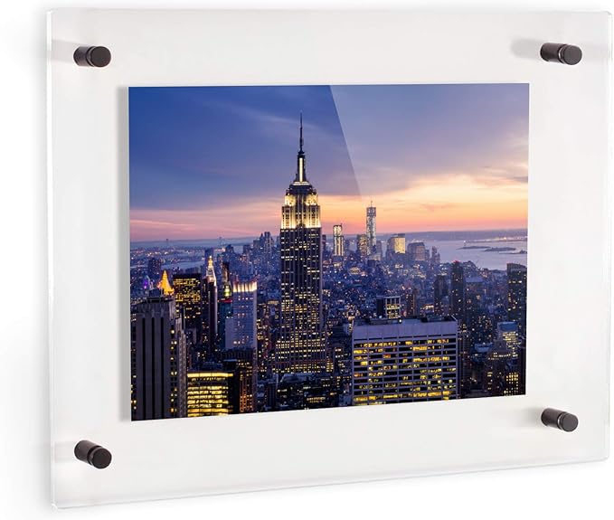 ArtToFrames 18x28 Inch Double Panel Floating Acrylic Picture Frame comes (4 Pack)