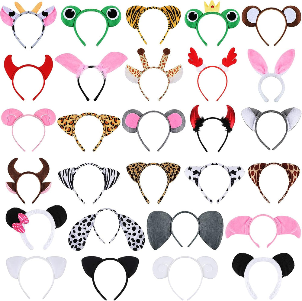 Yunsailing 28 Pcs Halloween Animal Ears Headbands Accessories for Adults
