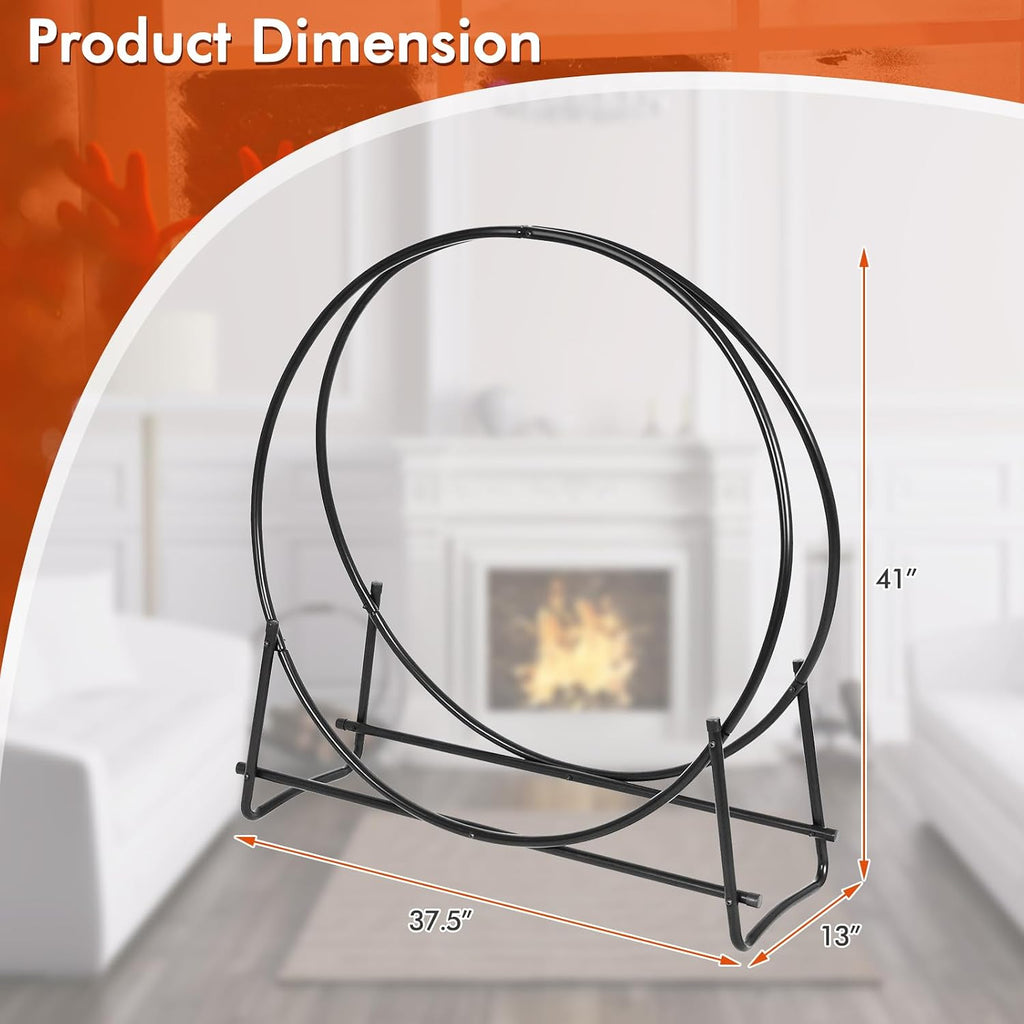 happygrill firewood rack, 41 inch outdoor firewood log on a desk or shelf
