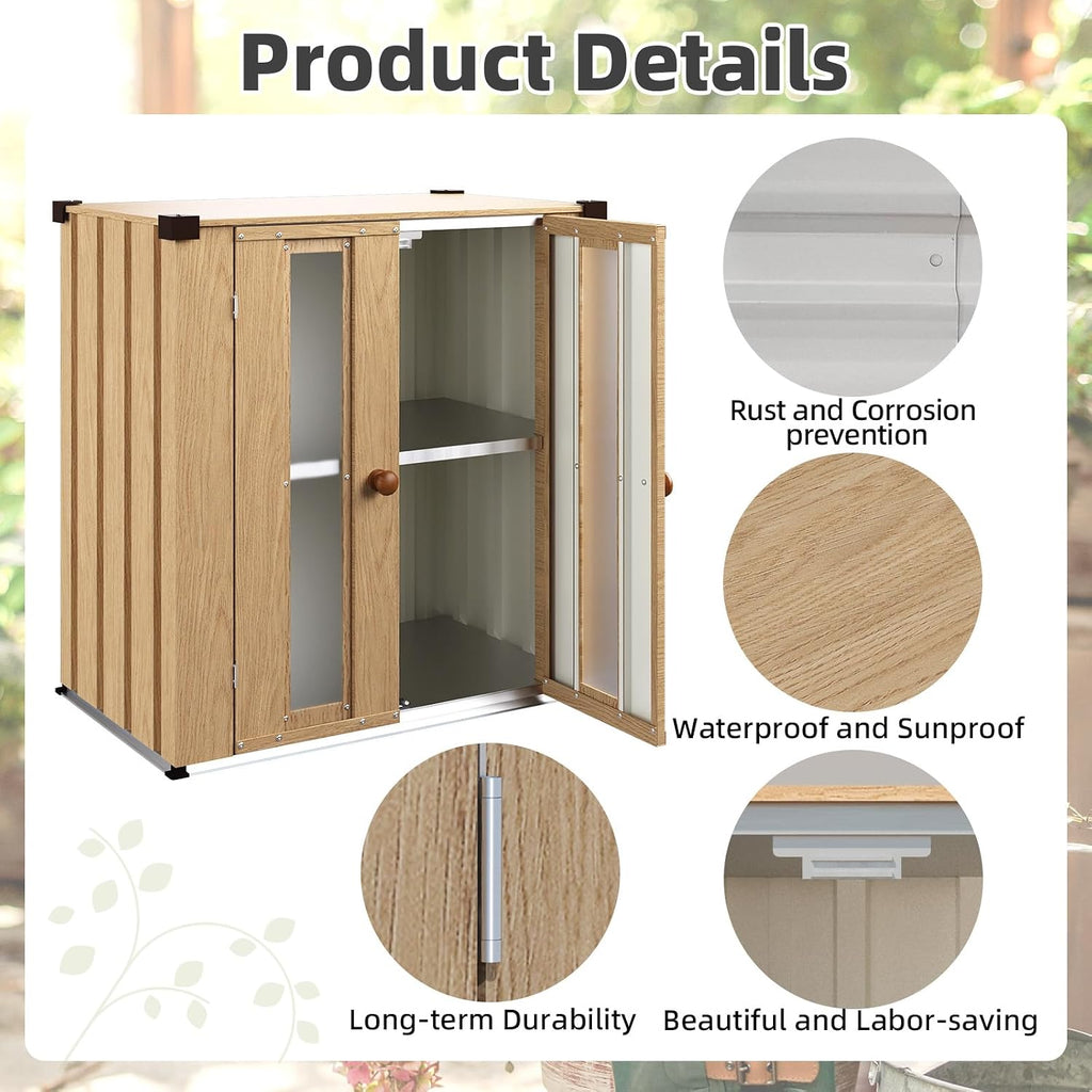 aecojoy outdoor storage cabinet waterproof with floor &, package contents