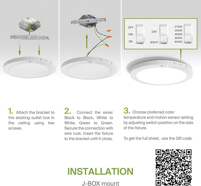ASD LED 12" Round Flush Mount Ceiling Light Fixture, Low Profile Surface