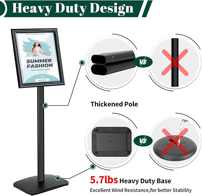 Mutualsign 3Pcs Heavy Duty Pedestal Sign Holder