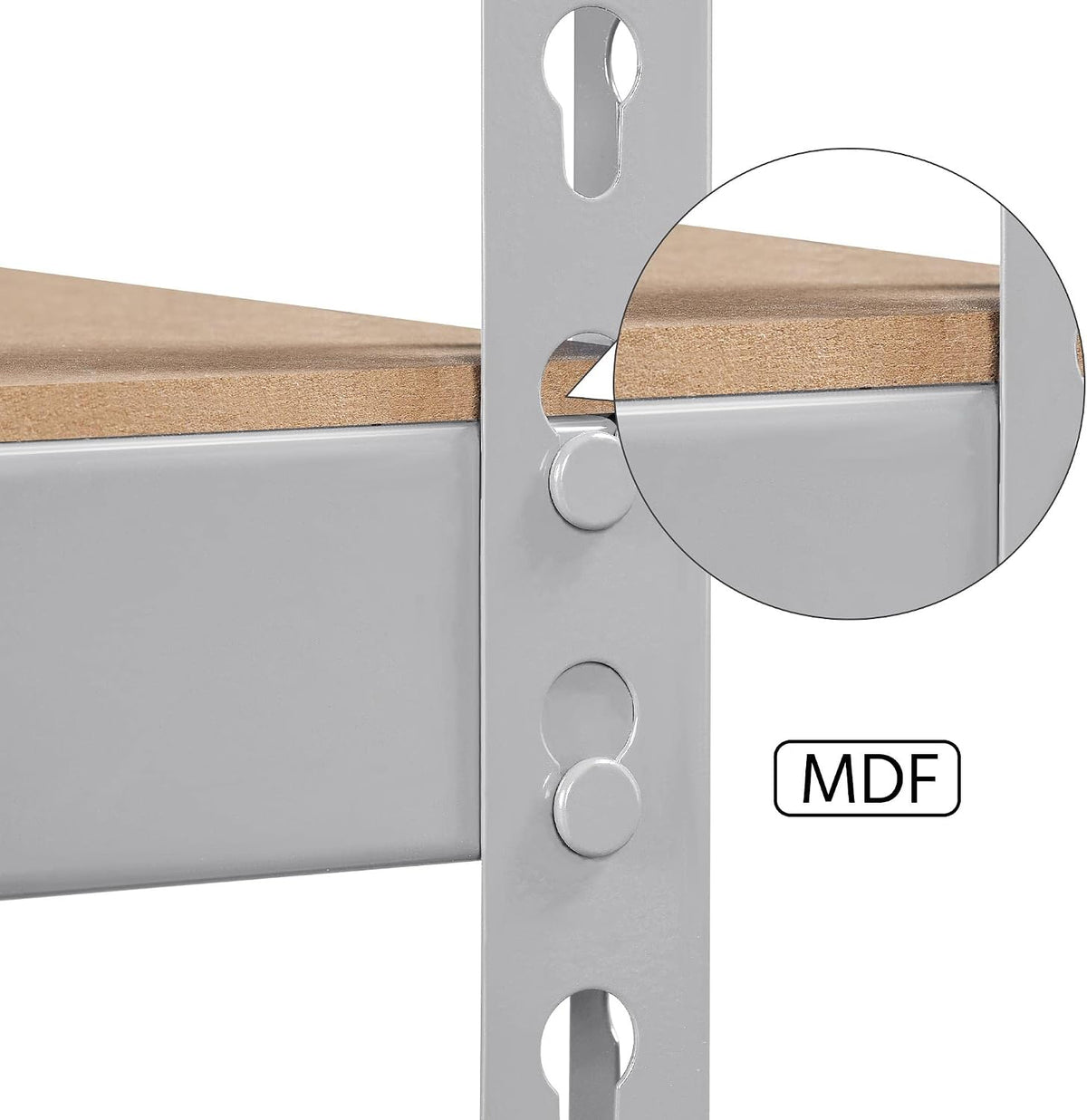 Topeakmart 2 Pack 5-Tier Metal Storage Shelves for Garage 28x12x60in Light Gray
