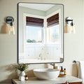 Black Bathroom Mirror, Decorative Rectangular Vanity Mirror