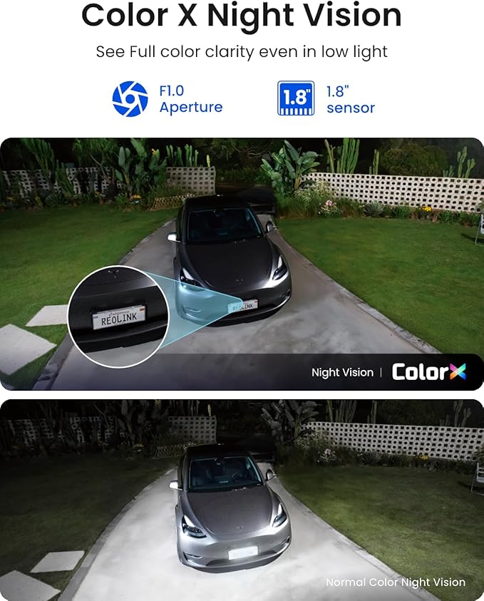 REOLINK Argus 4 Pro Black, 4K Dual-Lens 180° Solar Security Cameras Wireless