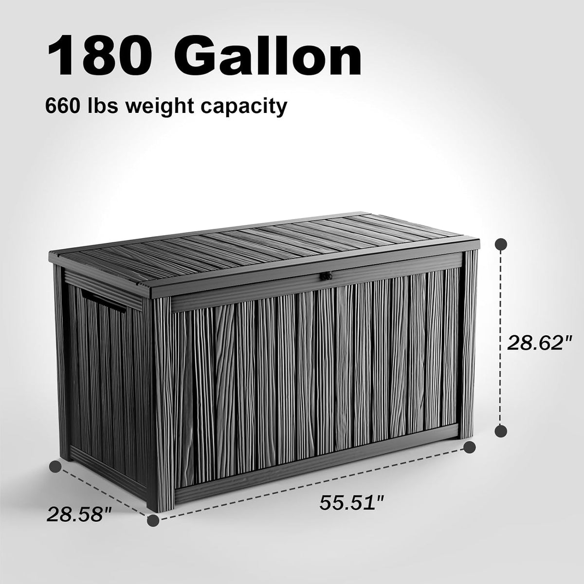 patiozen 180 gallon resin deck box, lockable patio, package contents