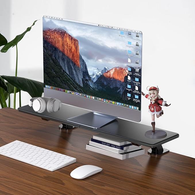 suptek Clamp-on 32 Inch Dual Monitor Desk Mount Riser Shelf Computer Stands