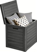 Outdoor Storage Box 35GAL Waterproof Resin Deck Box,Pool Accessories Supplies，UV-Resistant Lockable Package Delivery Bin for Garden Tools,Large Patio Outside Cushions,Chest,Furniture,Black