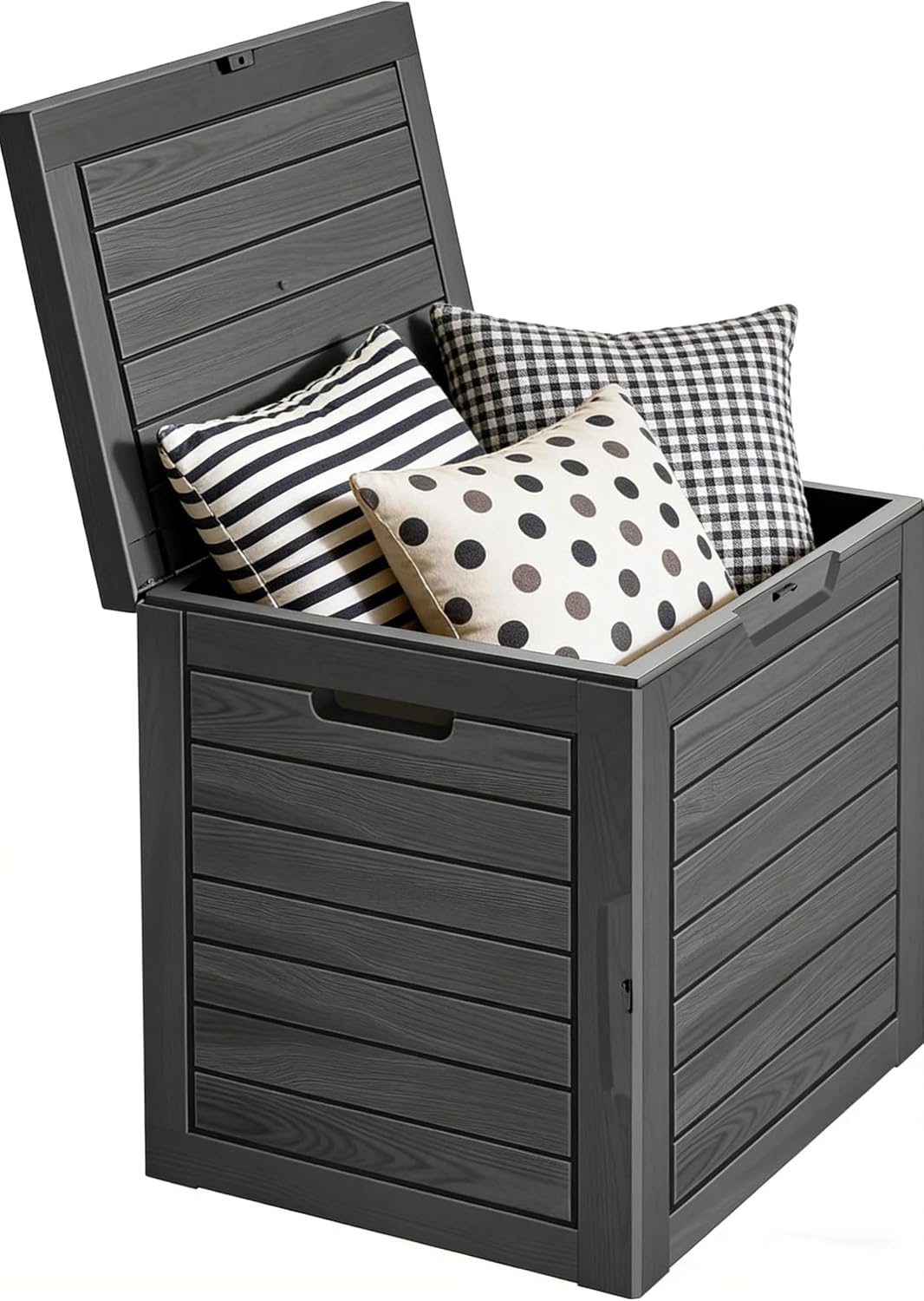 Outdoor Storage Box 35GAL Waterproof Resin Deck Box,Pool Accessories Supplies，UV-Resistant Lockable Package Delivery Bin for Garden Tools,Large Patio Outside Cushions,Chest,Furniture,Black