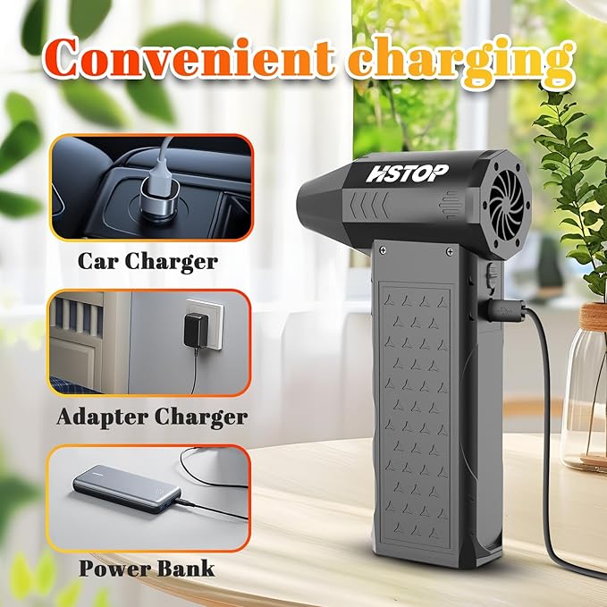 Earglow Compressed Air Duster, 180000RPM Mini Electric Dust Blower,