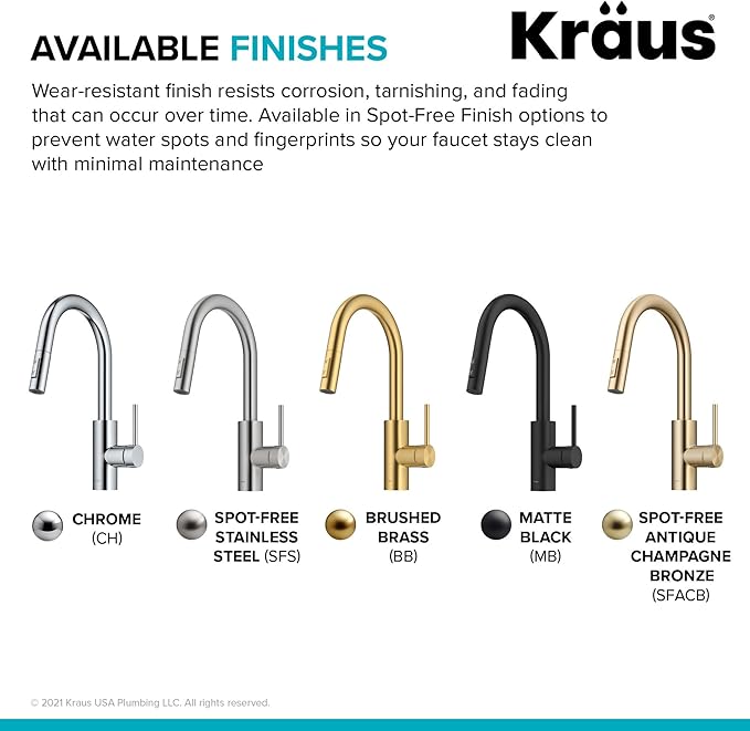 KRAUS Oletto Single Handle Pull Down Kitchen Faucet