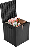 55 Gallon Waterproof Outdoor Storage Box,Deck Boxs for Outdoor and Indoor Use,Deck Storage Box for Picnic Supplies,Gardening Tools,Lockable and Easy to Install(Black)
