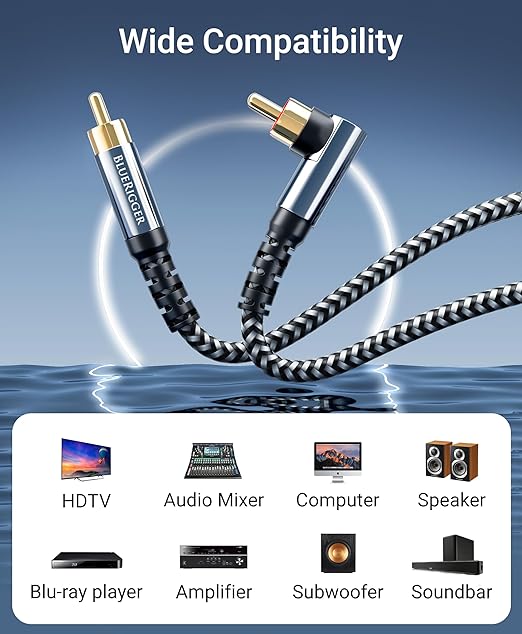 BlueRigger Subwoofer Cable 90D – Compatible