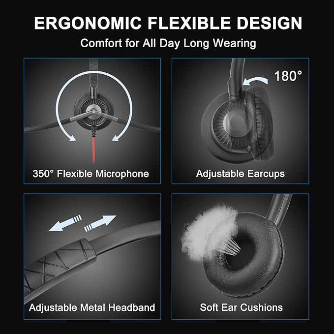 Callez USB Headset with ENC Dual Mic Noise Cancelling