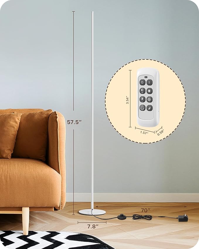 EDISHINE Minimalist LED Corner Floor Lamp (2 Pack)