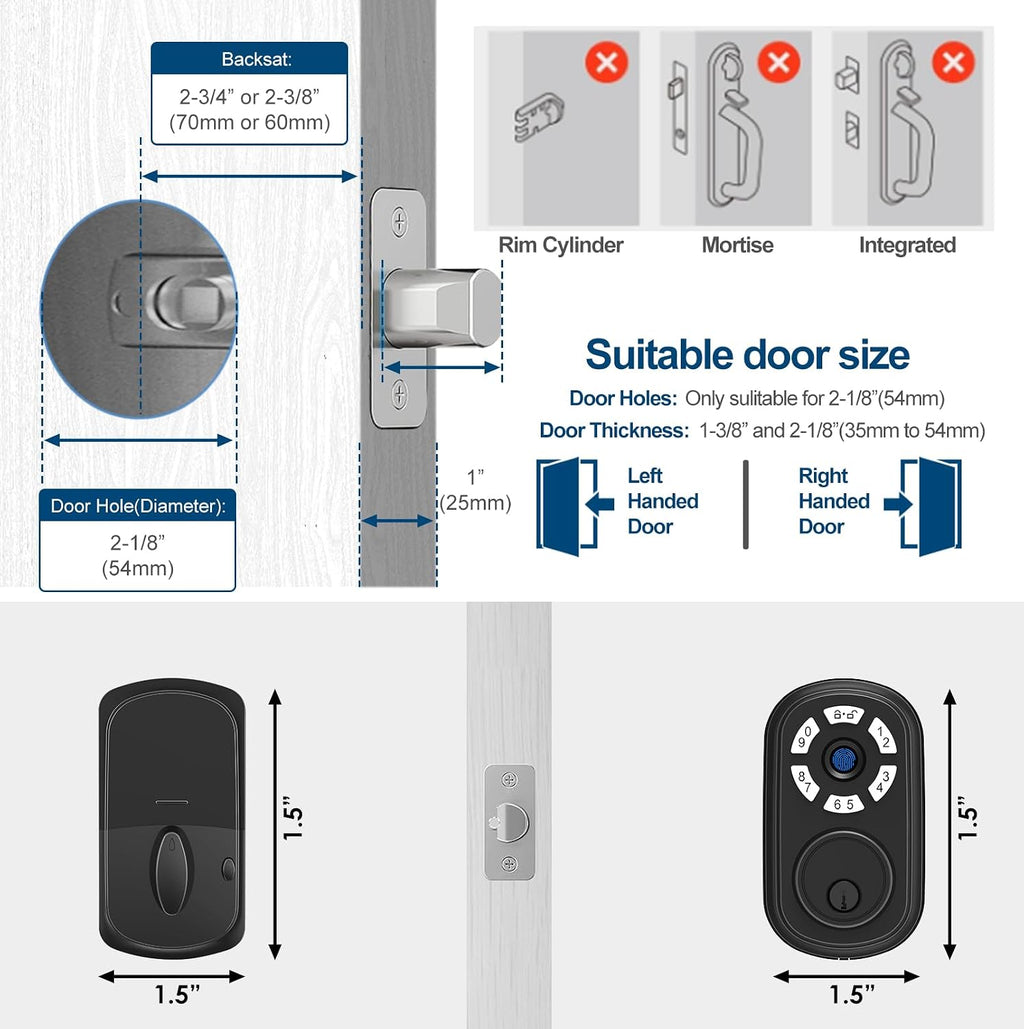 smart fingerprint door lock, keyless entry biometric deadbolt on a desk or shelf