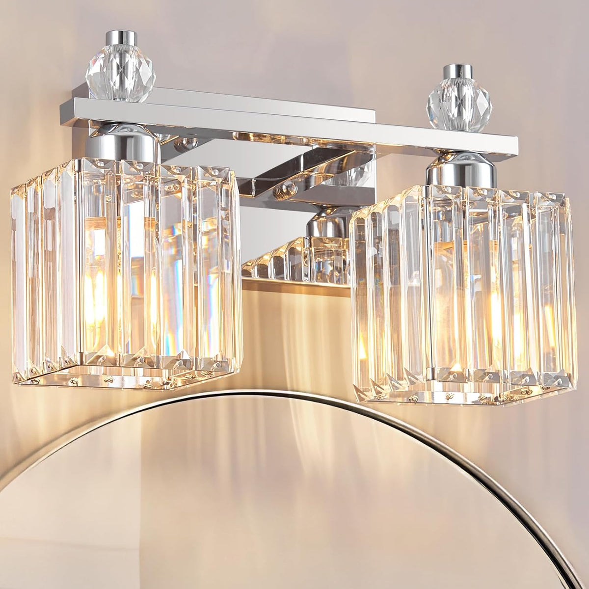 FDPBY Chrome Bathroom Vanity Lights Crystal Vanity Light Bathroom Lighting