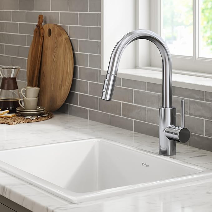 KRAUS Oletto Single Handle Pull Down Kitchen Faucet