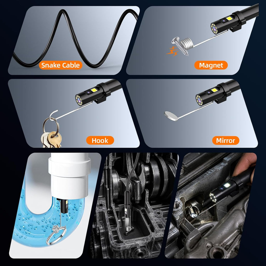 Daxiongmao Endoscope Camera with Light, 1920P HD Borescope