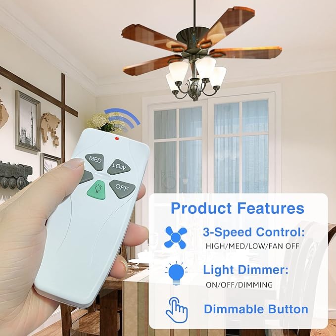 2 Pack Universal Ceiling Fan Remote Control Kits