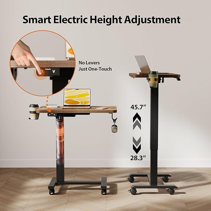 Agilestic Portable Standing Desk Height Adjustable, Mobile Table