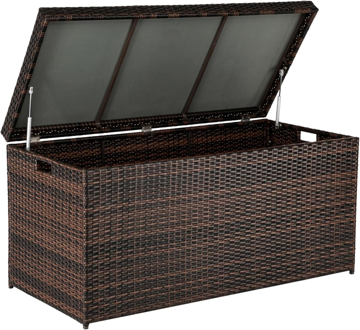 VINGLI 132 Gallon Outdoor Wicker Storage Box
