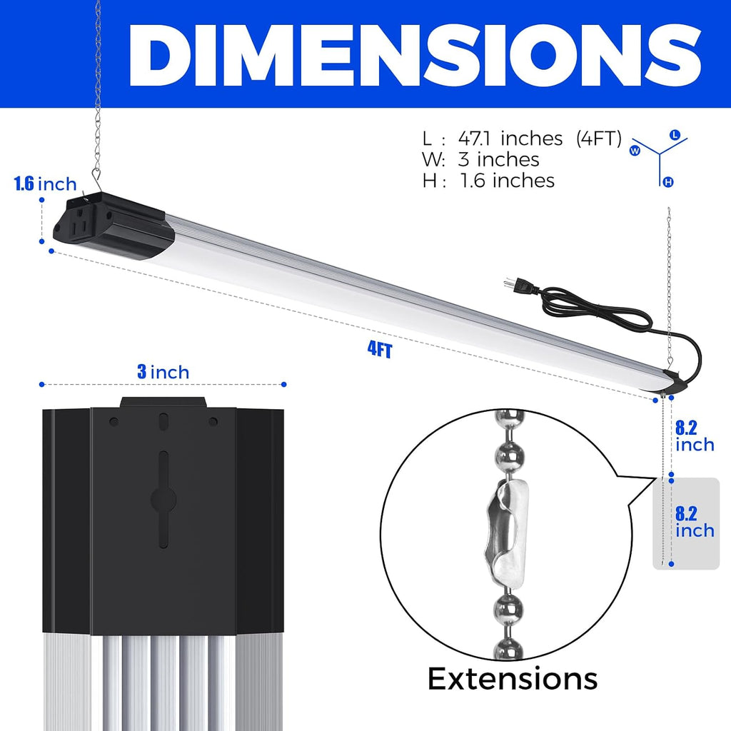 barrina bs84 led shop lights for workshop 4ft on a desk or shelf