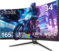 Z-Edge 34" Curved Gaming Monitor, WQHD 1440P 165Hz 144Hz PC Monitor, MPRT 1ms