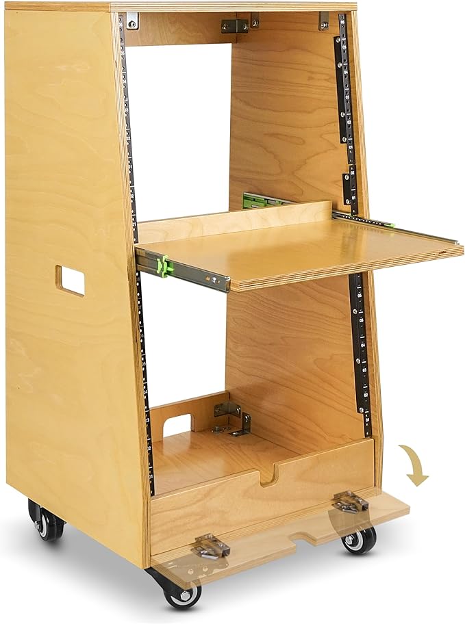 Sound Town DIY Slanted 16U Studio Rack,