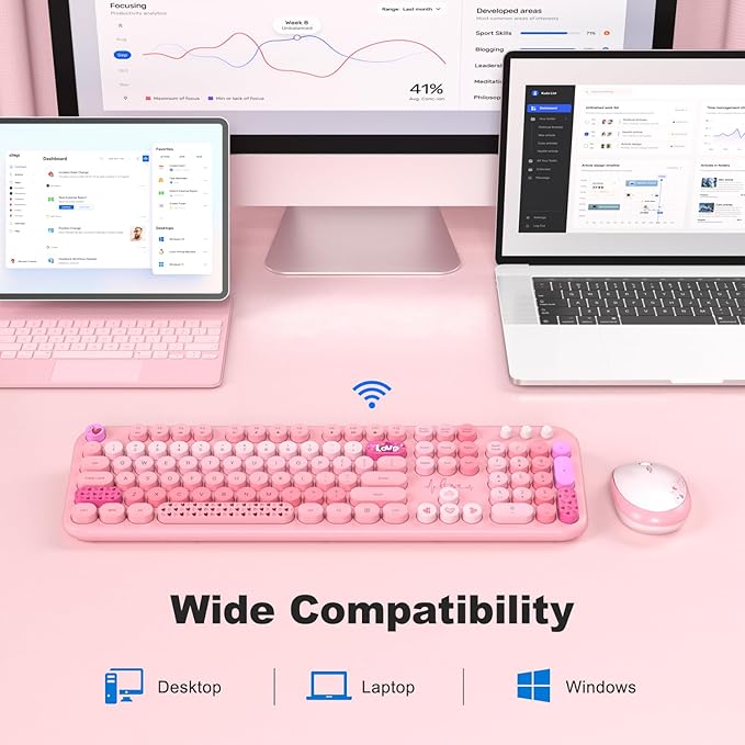MOFII Wireless Keyboard and Mouse Combo, Full Size 2.4G Plug and Play