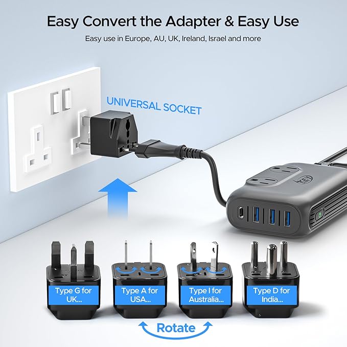 220V to 110V Converter, Key Power 230-Watt Step Down Voltage Converter & Power