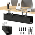 KIGJU Under Desk Cable Management Tray, 30-inch No-Drill Cord Organizer
