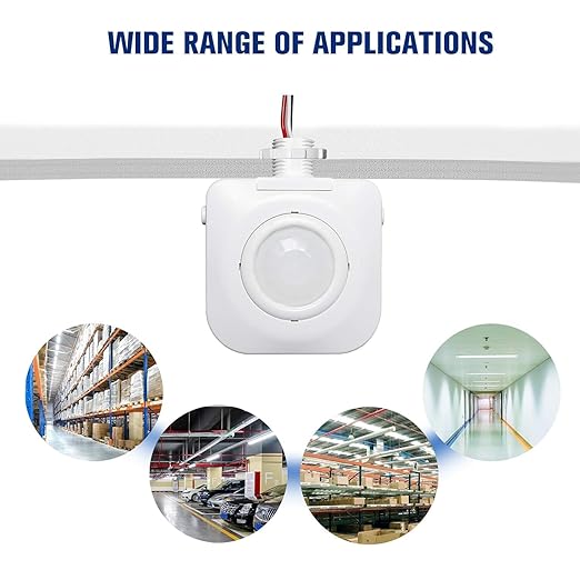 ECOELER High-Bay Occupancy Sensor Switch, 360° Passive Infrared PIR Ceiling (10 Pack)